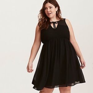 Torrid Black Chiffon Smocked Tank Dress